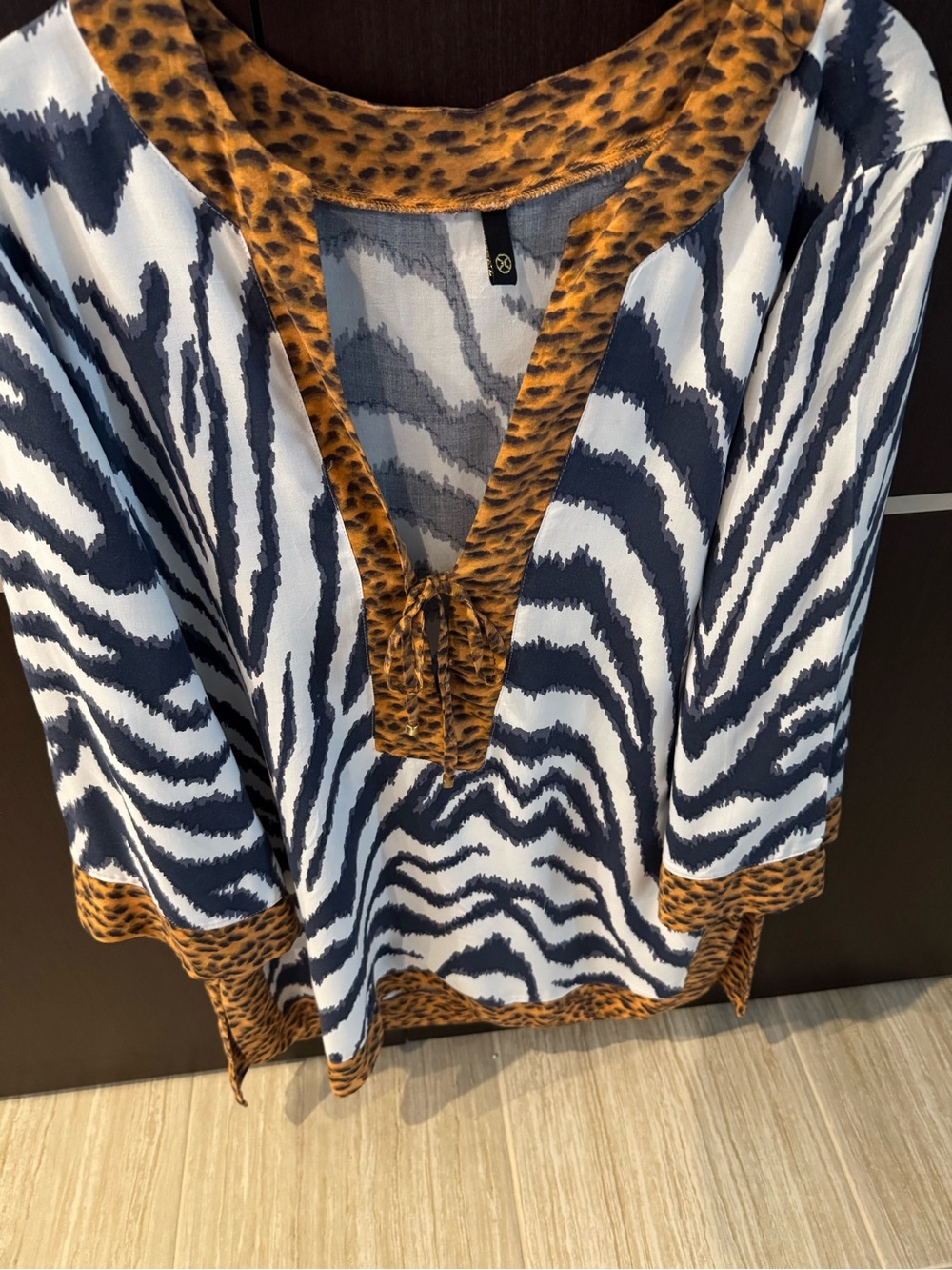 Vix Bikini w/Matching Coverup, Navy Animal Print, S, Good, Rare and Striking!